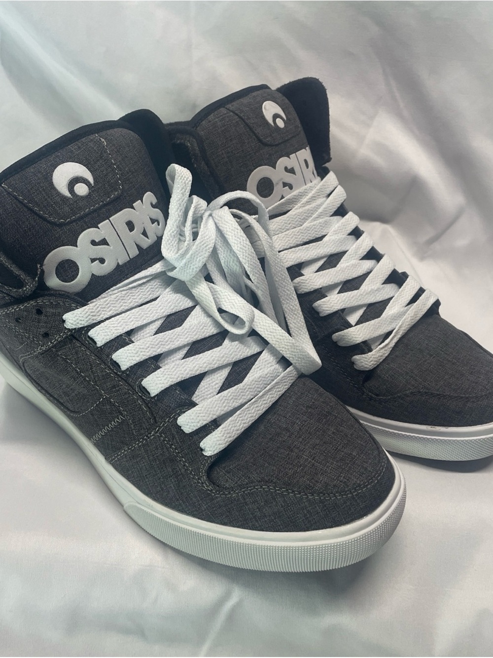 Osiris Gray and White High-Top Sneakers